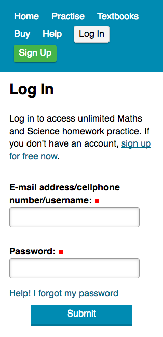 Log in form.